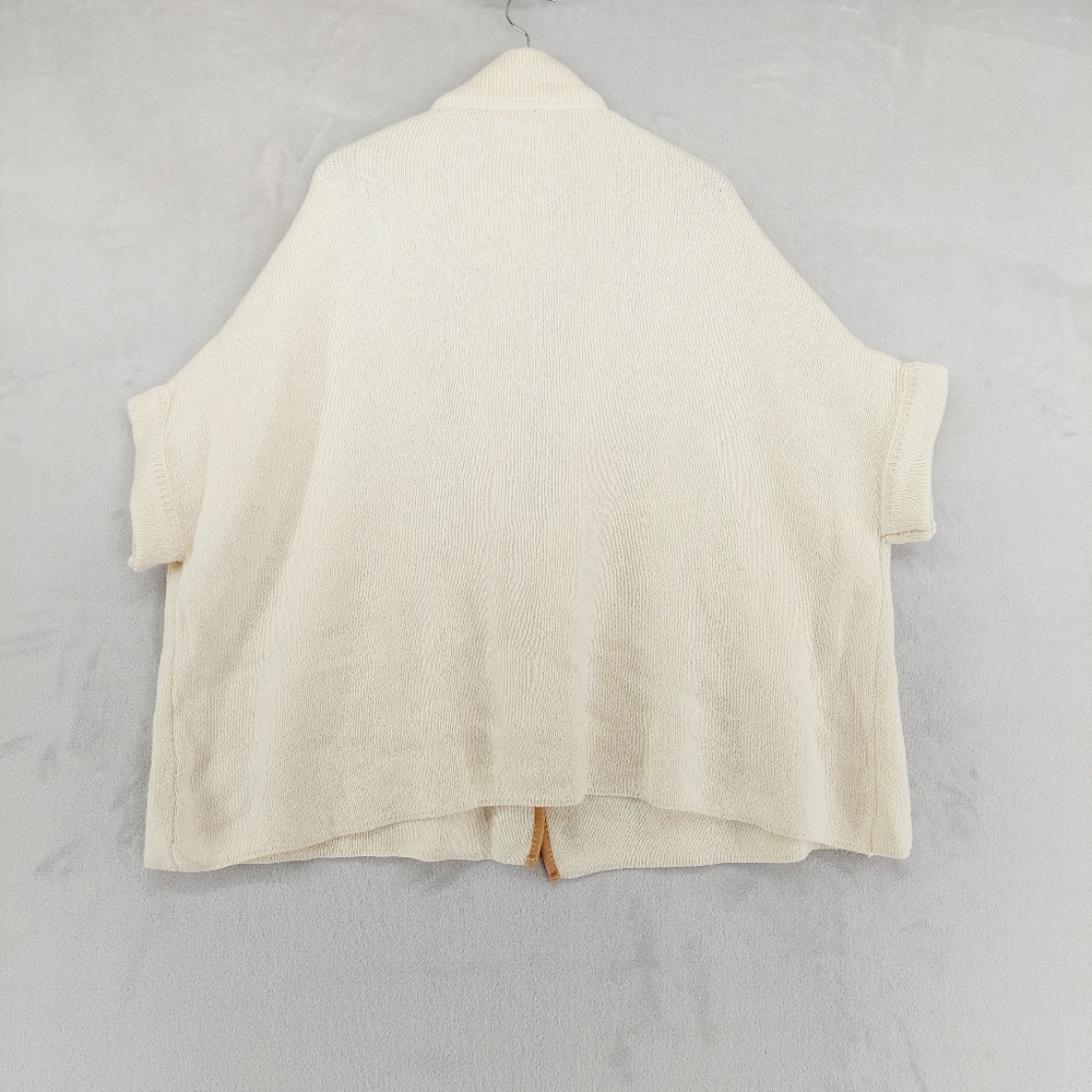 Lauren Conrad Cream Knit Poncho with Button Detail and Front Pockets P1655 - Picture 4 of 6